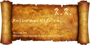 Kellerman Klára névjegykártya